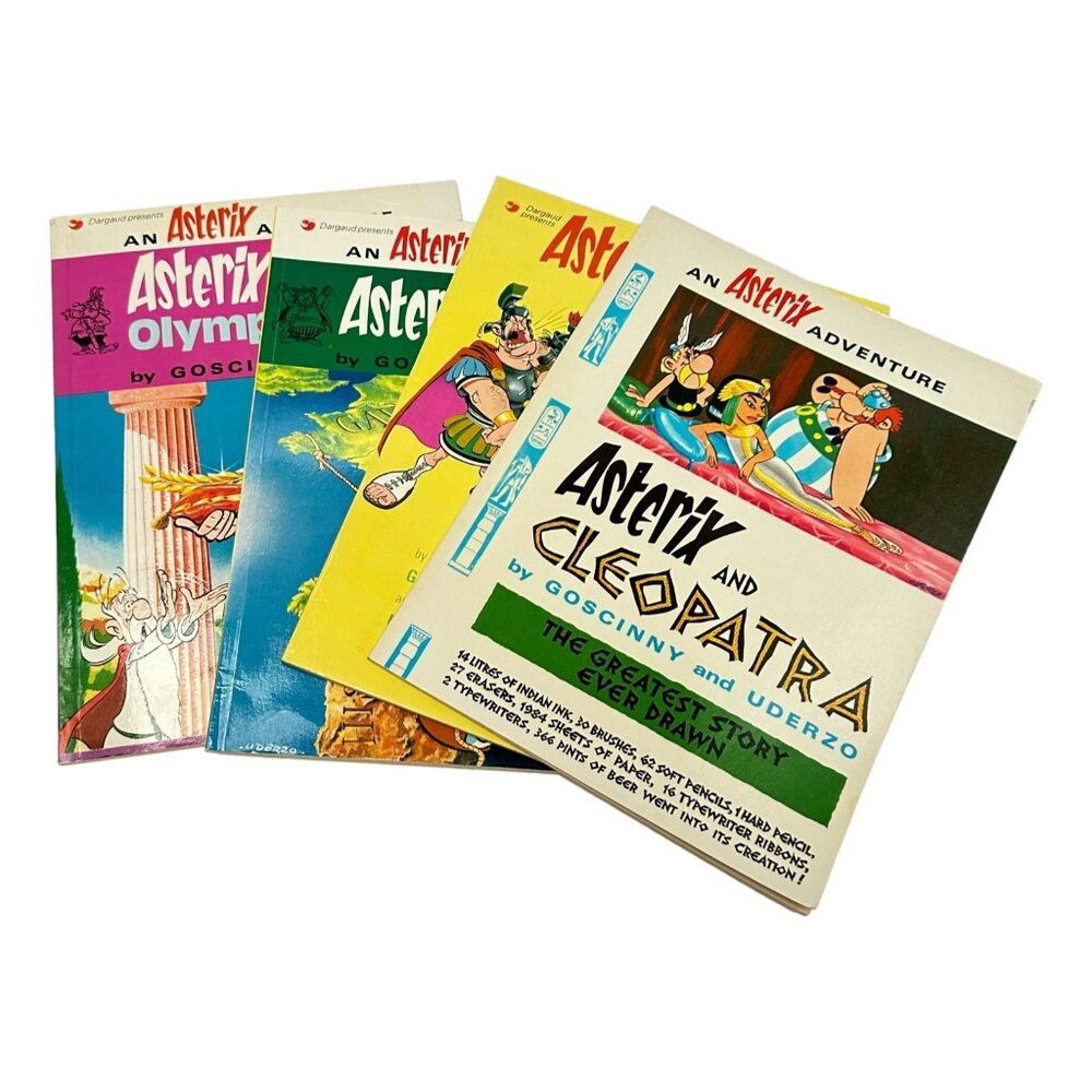 Asterix Graphic Novel Book Lot 4‎ Cleopatra Olympic Spain Legion PB 70s English